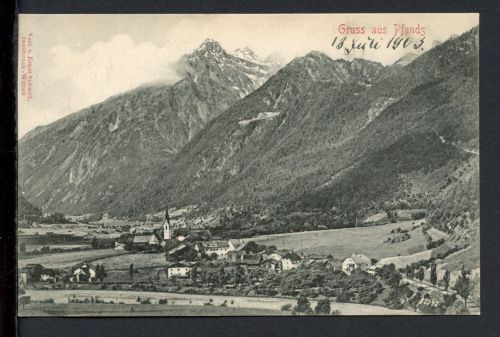 AK Pfunds, Tirol 1903 mit Piz Mundin