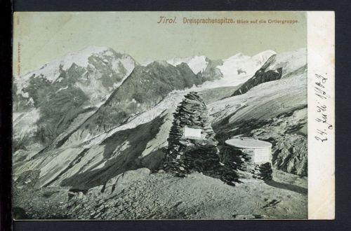 AK Südtirol 1903 Dreisprachenspitze vor Ortlergruppe