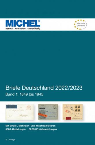 Michel Katalog Briefe Deutschland 2022/2023 - Band 1: 1849-1945 6004 Neu