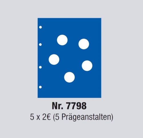 Safe Neutrales Ergänzungsblatt 5 x 2 Euro für TOPset-Album Nr. 7798 Neu