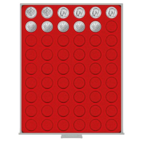 Lindner Münzbox Standard Hellrot für Münzen mit 26,75 mm Ø 2109 Neu