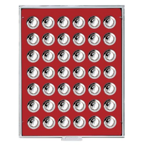 Lindner Münzbox Standard Hellrot für Münzen mit 29,5 mm Ø 2105 Neu