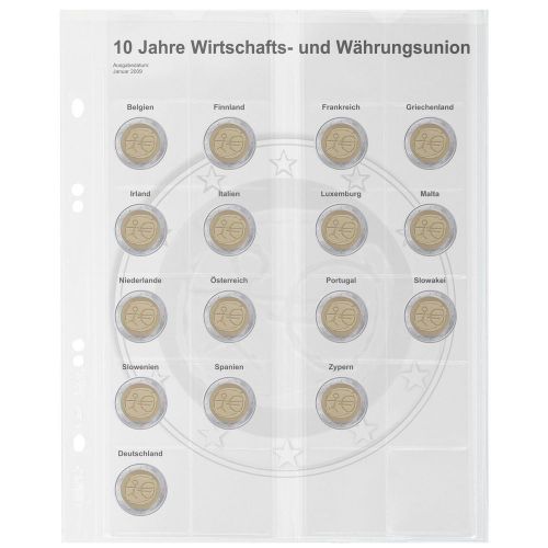 Lindner Vordruckblatt Publica M für 2 Euro-Gedenkmünzen MU2E5 Neu