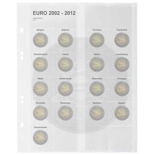 Lindner Vordruckblatt Publica M für 2 Euro-Gedenkmünzen MU2E8 Neu