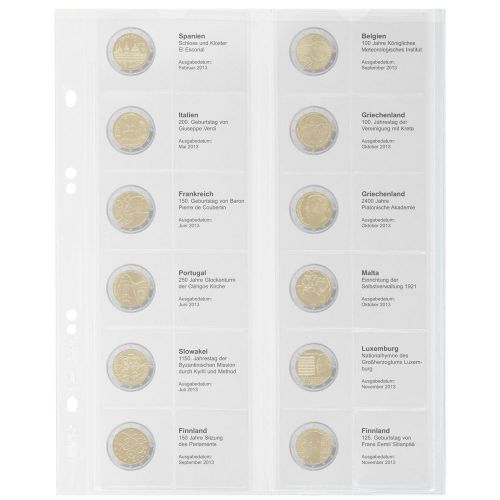 Lindner Vordruckblatt Publica M für 2 Euro-Gedenkmünzen MU2E10 Neu