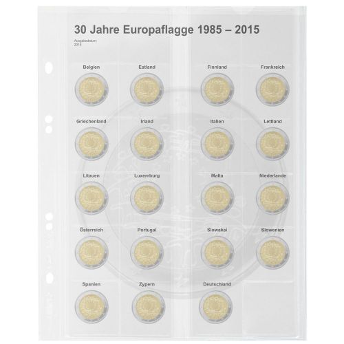 Lindner Vordruckblatt Publica M für 2 Euro-Gedenkmünzen MU2E13 Neu