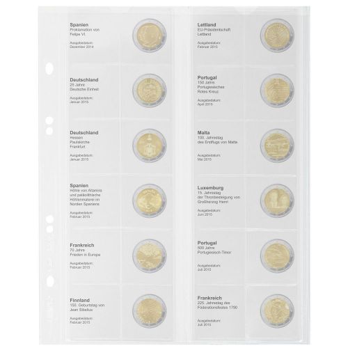 Lindner Vordruckblatt Publica M für 2 Euro-Gedenkmünzen MU2E14 Neu
