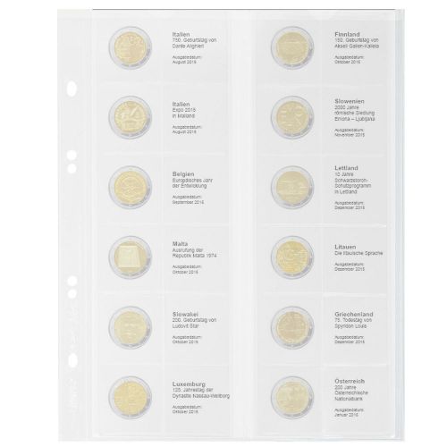 Lindner Vordruckblatt Publica M für 2 Euro-Gedenkmünzen MU2E15 Neu