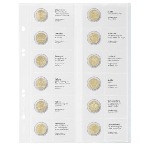 Lindner Vordruckblatt Publica M für 2 Euro-Gedenkmünzen MU2E17 Neu