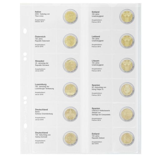 Lindner Vordruckblatt Publica M für 2 Euro-Gedenkmünzen MU2E20 Neu