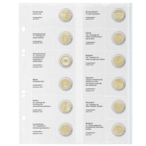 Lindner Vordruckblatt Publica M für 2 Euro-Gedenkmünzen MU2E22 Neu