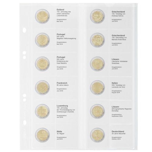 Lindner Vordruckblatt Publica M für 2 Euro-Gedenkmünzen MU2E23 Neu