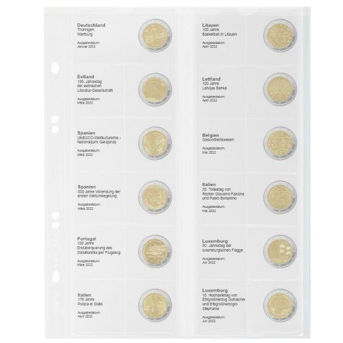 Lindner Vordruckblatt Publica M für 2 Euro-Gedenkmünzen MU2E29 Neu