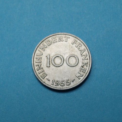 Saarland 1955 100 Franken