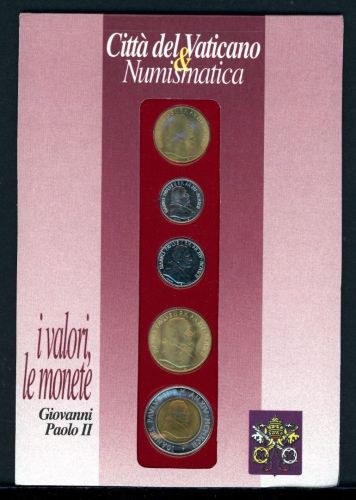 Vatikan 1992 Kursmünzensatz/ KMS im Folder "i valori. le monete" ST