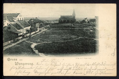 AK Wangerooge 1900 Blick auf Kirche