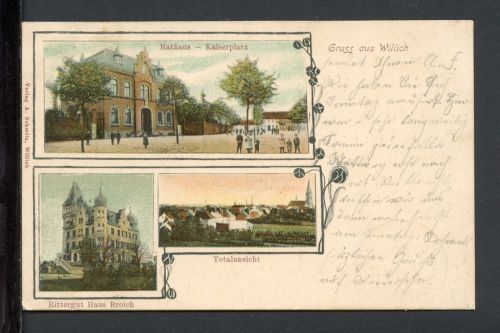 AK Willich Kr. Viersen 1906 Rittergut Haus Broich, Kaiserplatz