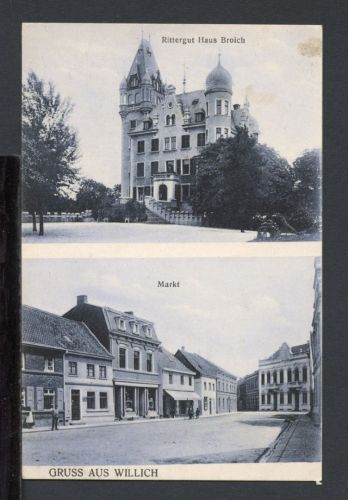 AK Willich Kr. Viersen 1903 Rittergut Haus Broich, Markt