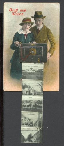 AK Willich Kr. Viersen 1919 Postkarte mit div. Ansichten ausklappbar