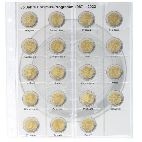 Lindner Karat Vordruckblatt für 2 Euro-Gedenkmünzen 1118-35 Neu