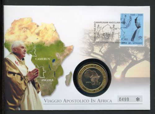 Vatikan Numisbrief 2009 Papst Benedikt XVI Apostolische Reise in Afrika