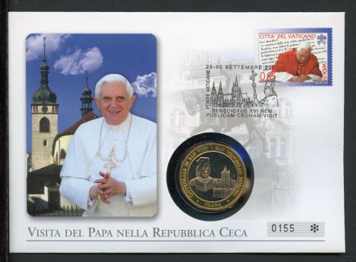 Vatikan Numisbrief 2008 Papst Benedikt XVI in der Tschechischen Republik