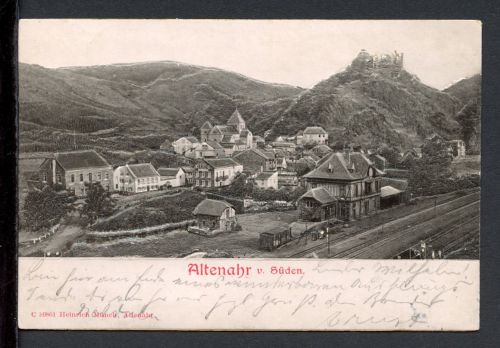 AK Altenahr 1902 Bahnhof und Burg Are