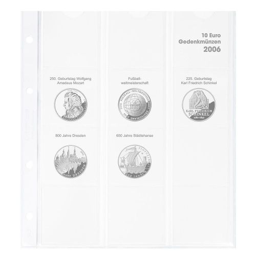 Lindner Karat Vordruckblatt für dt. 10 Euro-Gedenkmünzen "2006" 1108D06 Neu