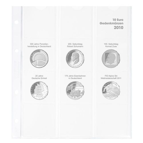 Lindner Karat Vordruckblatt für dt. 10 Euro-Gedenkmünzen "2010" 1108D10 Neu