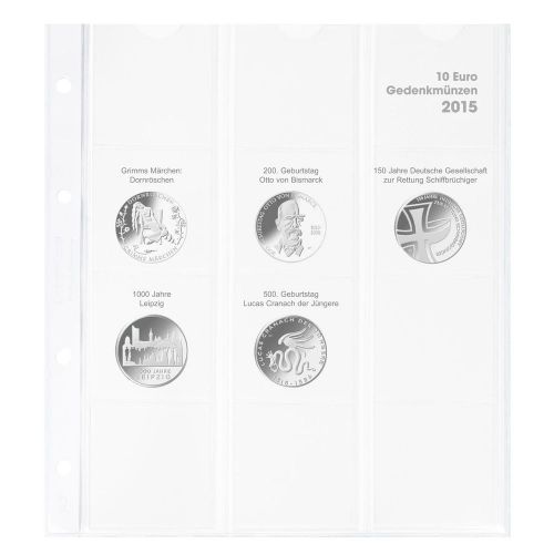 Lindner Karat Vordruckblatt für dt. 10 Euro-Gedenkmünzen "2015" 1108D15 Neu