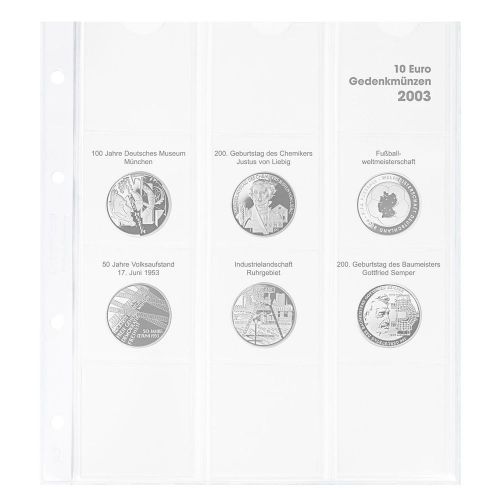 Lindner Karat Vordruckblatt für dt. 10 Euro-Gedenkmünzen "2003" 1108D03 Neu