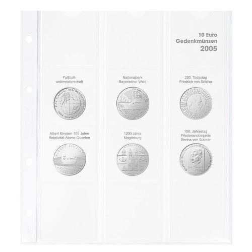 Lindner Karat Vordruckblatt für dt. 10 Euro-Gedenkmünzen "2005" 1108D05 Neu