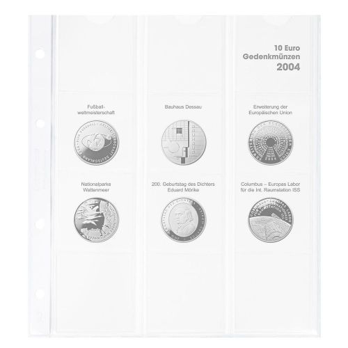 Lindner Karat Vordruckblatt für dt. 10 Euro-Gedenkmünzen "2004" 1108D04 Neu