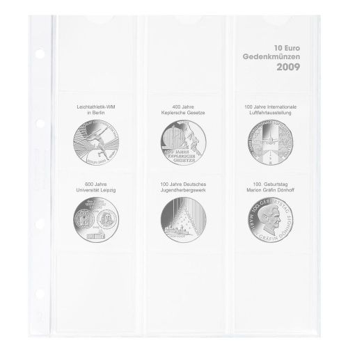 Lindner Karat Vordruckblatt für dt. 10 Euro-Gedenkmünzen "2009" 1108D09 Neu