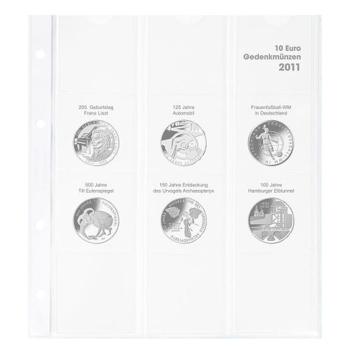 Lindner Karat Vordruckblatt für dt. 10 Euro-Gedenkmünzen "2011" 1108D11 Neu
