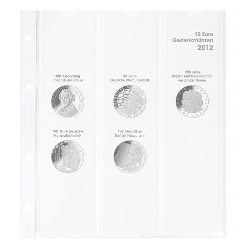 Lindner Karat Vordruckblatt für dt. 10 Euro-Gedenkmünzen "2012" 1108D12 Neu