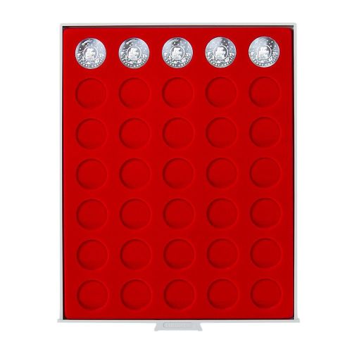 Lindner Münzbox Standard Hellrot für Münzen mit 31 mm Ø 2104 Neu