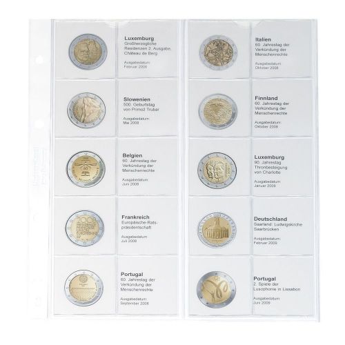 Lindner Karat Vordruckblatt für 2 Euro-Gedenkmünzen 1118-4 Neu