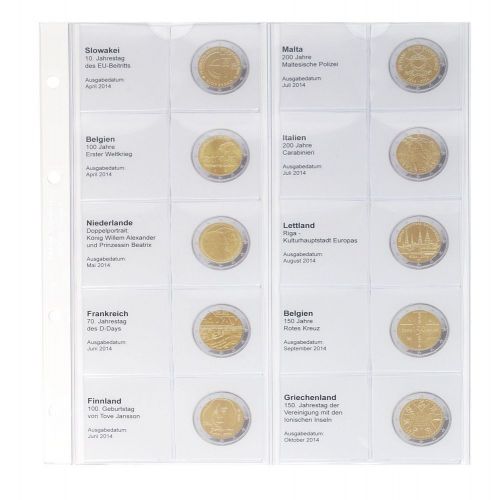 Lindner Karat Vordruckblatt für 2 Euro-Gedenkmünzen 1118-13 Neu