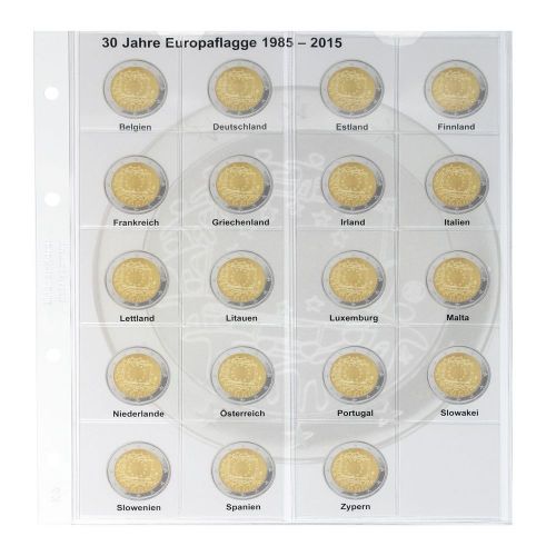 Lindner Karat Vordruckblatt für 2 Euro-Gedenkmünzen 1118-15 Neu
