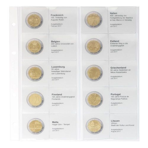 Lindner Karat Vordruckblatt für 2 Euro-Gedenkmünzen 1118-21 Neu