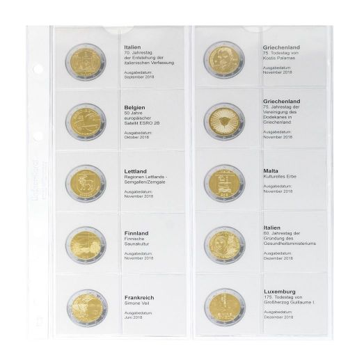 Lindner Karat Vordruckblatt für 2 Euro-Gedenkmünzen 1118-25 Neu