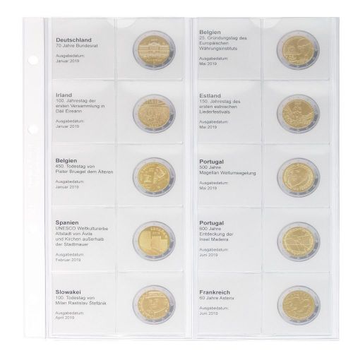 Lindner Karat Vordruckblatt für 2 Euro-Gedenkmünzen 1118-26 Neu