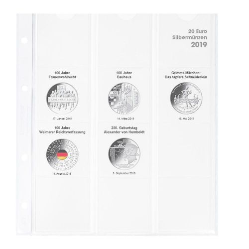 Lindner Karat Vordruckblatt für die deutschen 20 Euro-Münzen (2019) 1520-19 Neu