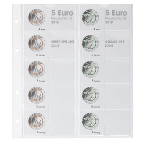 Lindner Karat Vordruckblatt für 5 Euro-Münzen Polymerring 1119-2 Neu