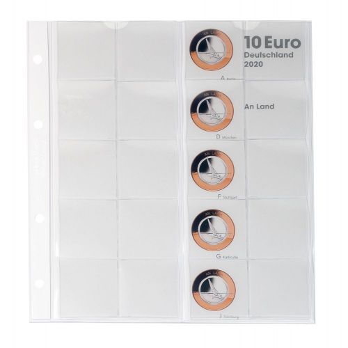 Lindner Karat Vordruckblatt für 10 Euro-Münzen Polymerring (2020) 1110-2 Neu