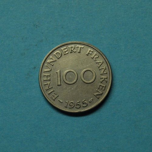 Saarland 1955 100 Franken
