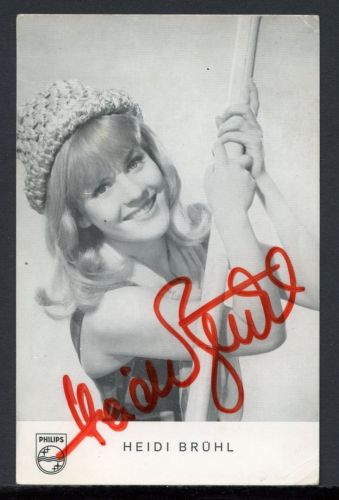 Autogrammkarte mit Original Unterschrift von Heidi Brühl