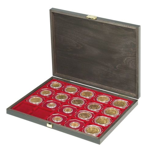 Lindner Echtholz-Münzkassette CARUS-1 S2491-2722E Neu