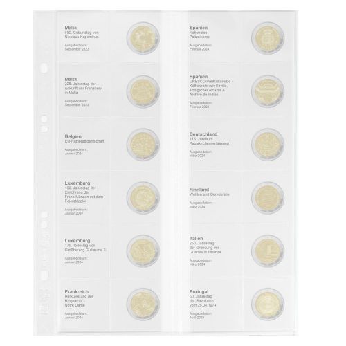 Lindner Vordruckblatt Publica M für 2 Euro-Gedenkmünzen MU2E34 Neu